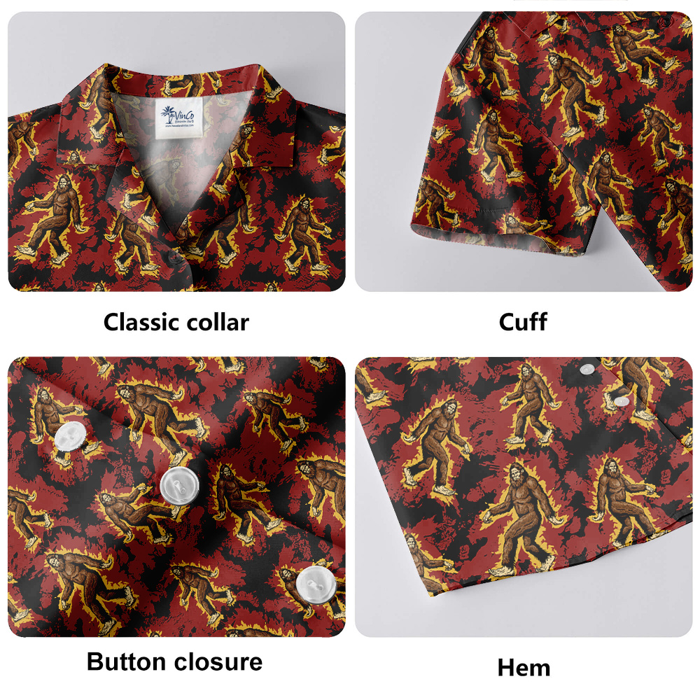 Bigfoot Fire Hawaiian Shirt