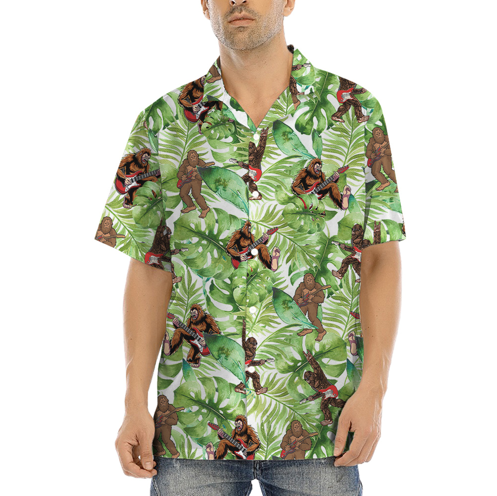 Rock And Roll Bigfoot Tropical Hawaiian Shirt - variant image 1