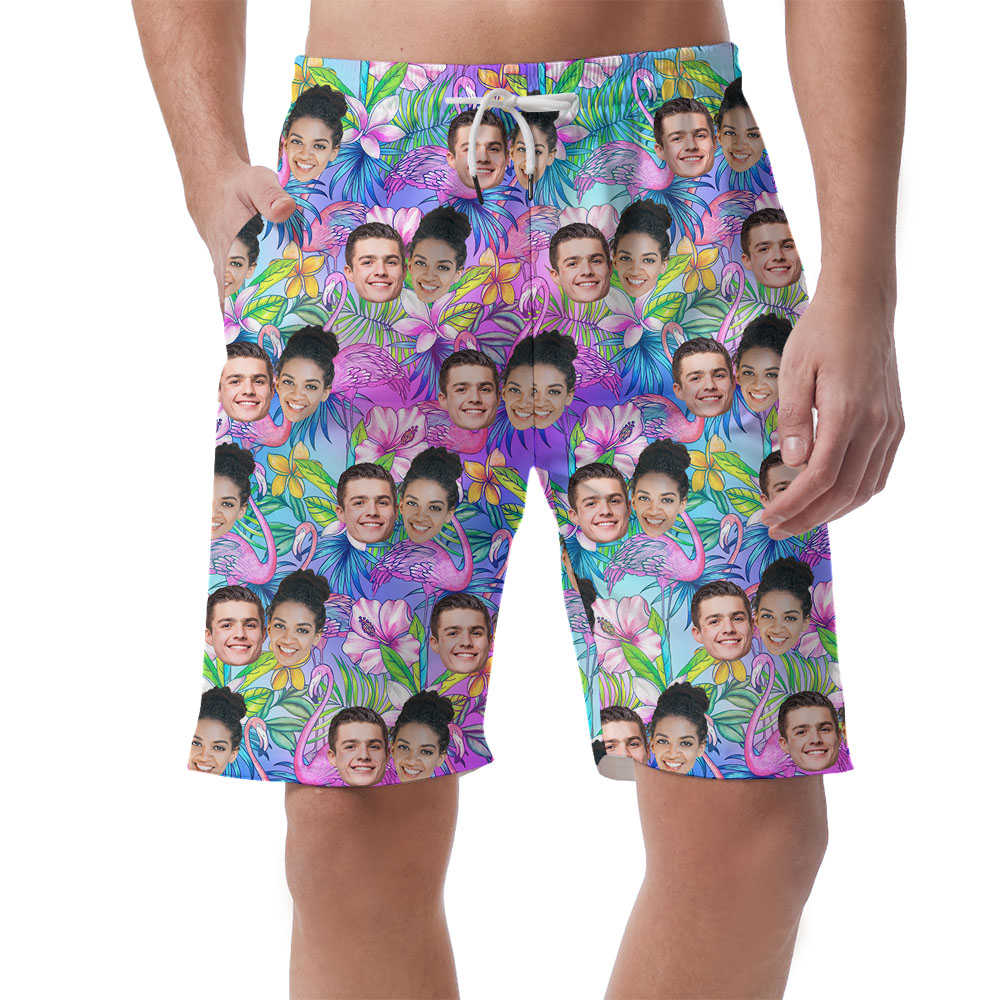 Cool Men's Beach Short Flamingo And Personalized Pictures - variant image 1