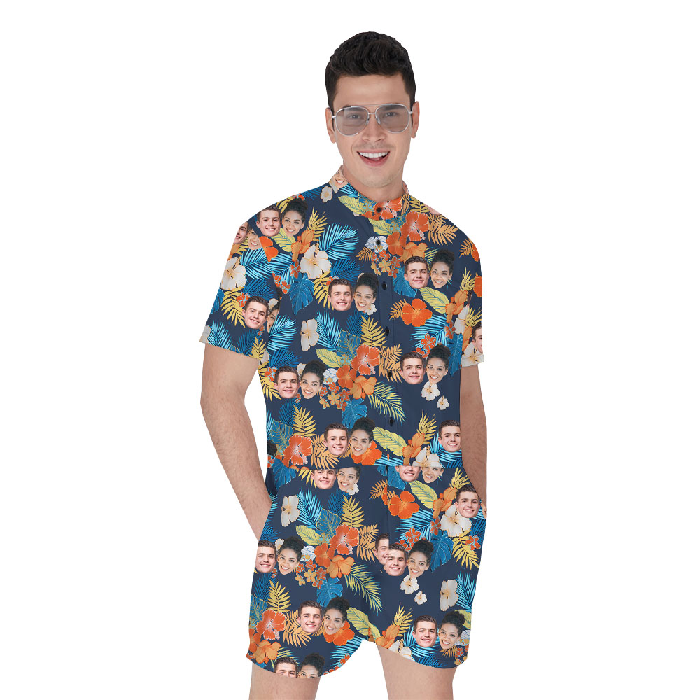 Cool Personalized 5 Faces Flower Romper For Male - variant image 1
