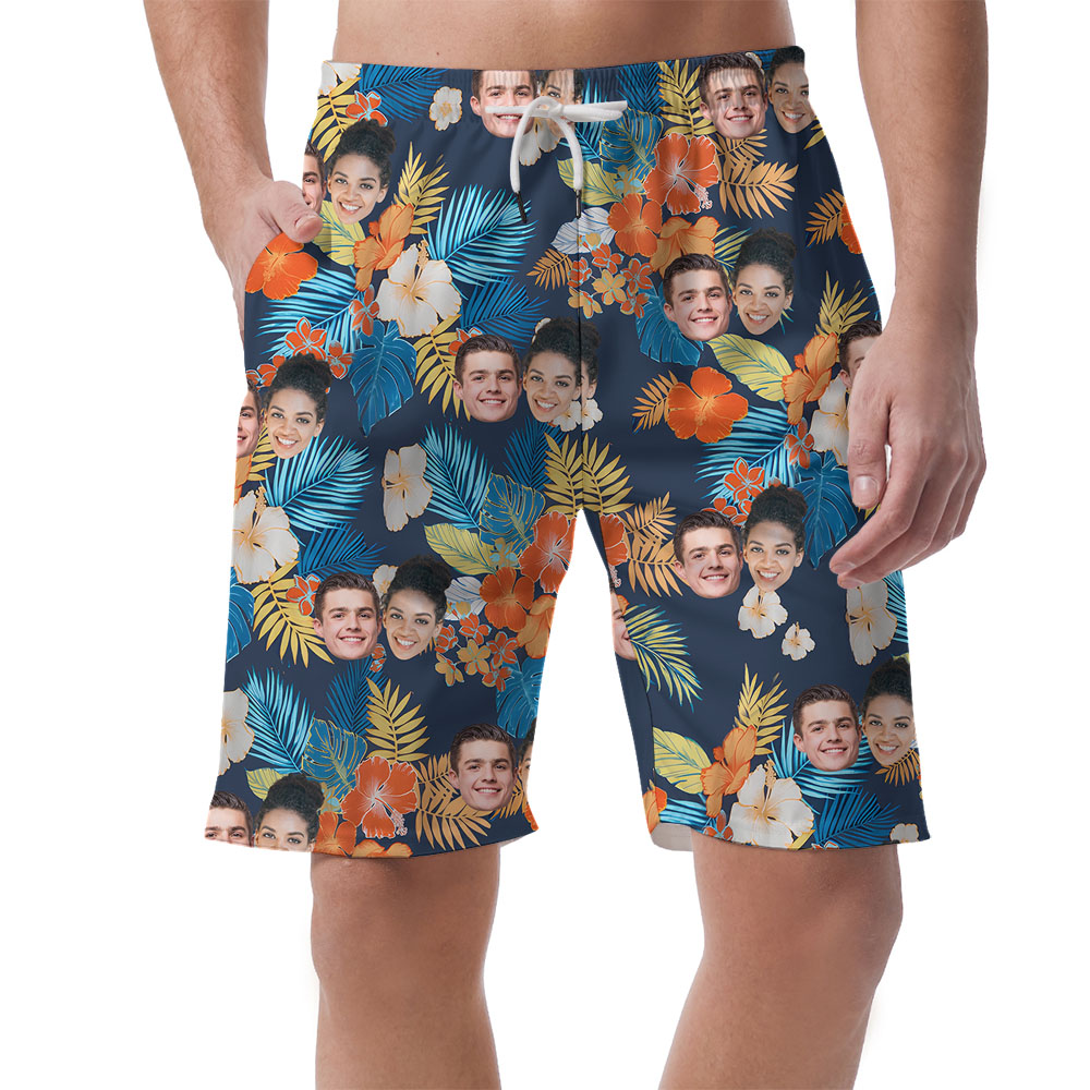 Floral Men's Casual Shorts With Up To 5 Faces - variant image 1