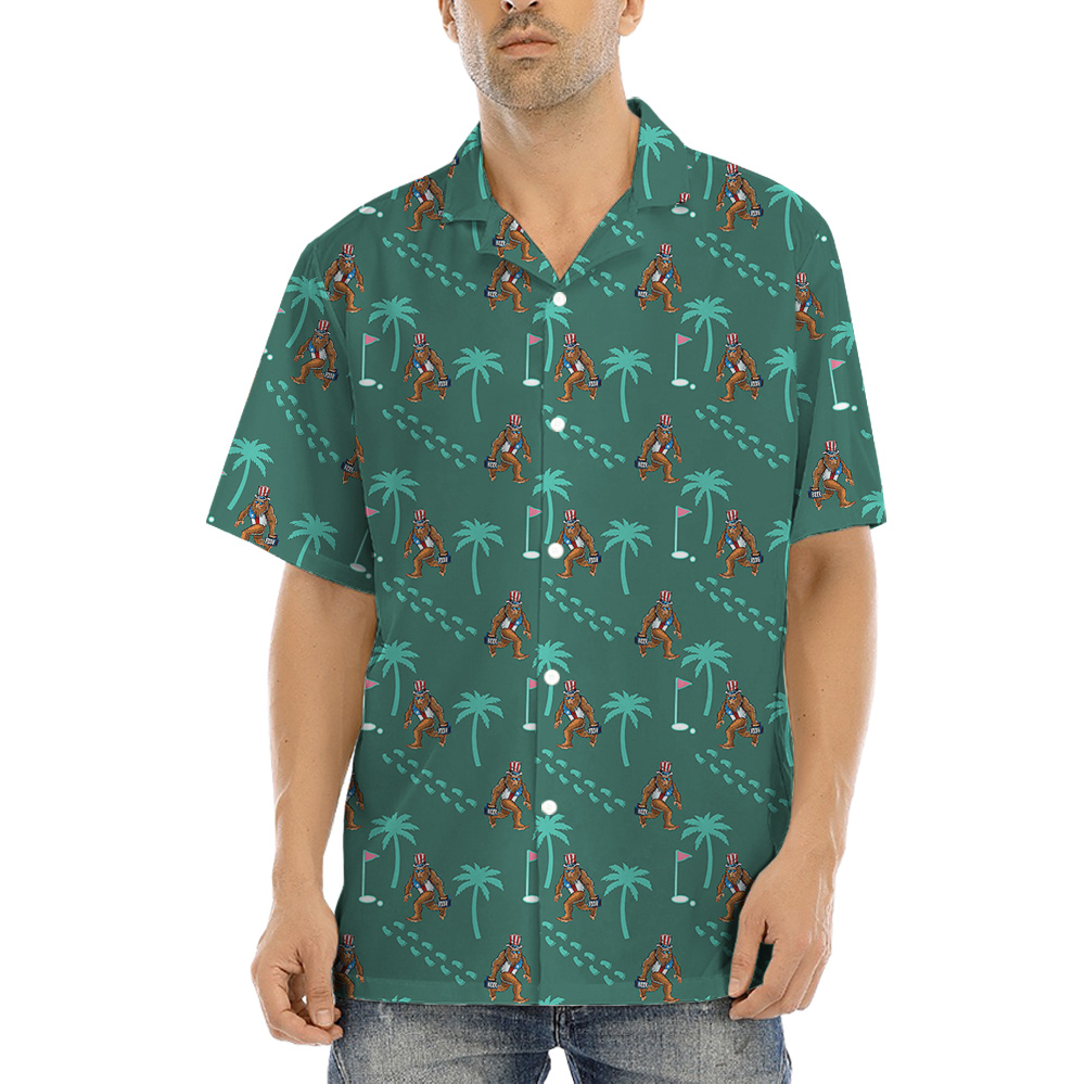 4th Of July Bigfoot Golf Hawaiian Shirt
