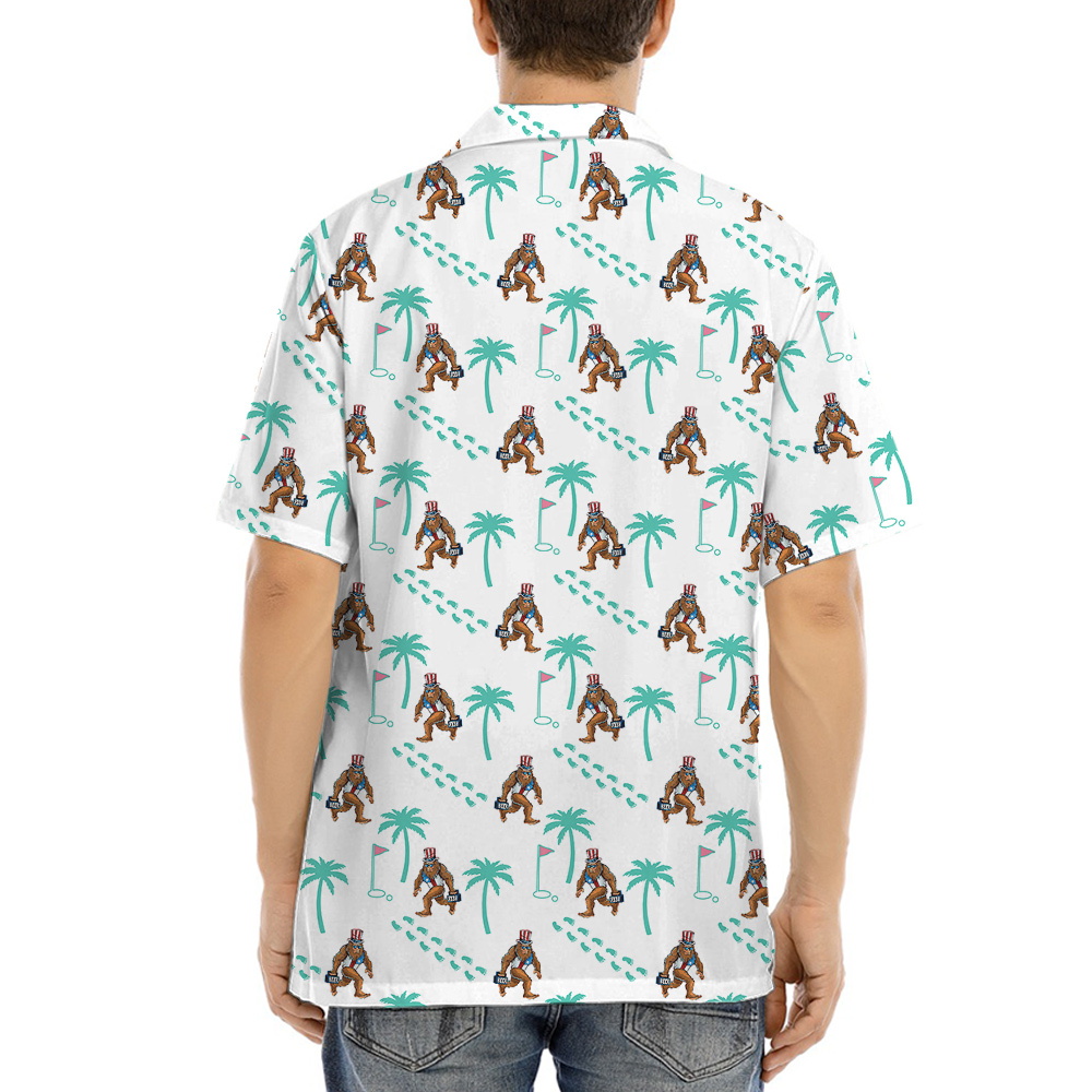 4th Of July Bigfoot Golf Hawaiian Shirt