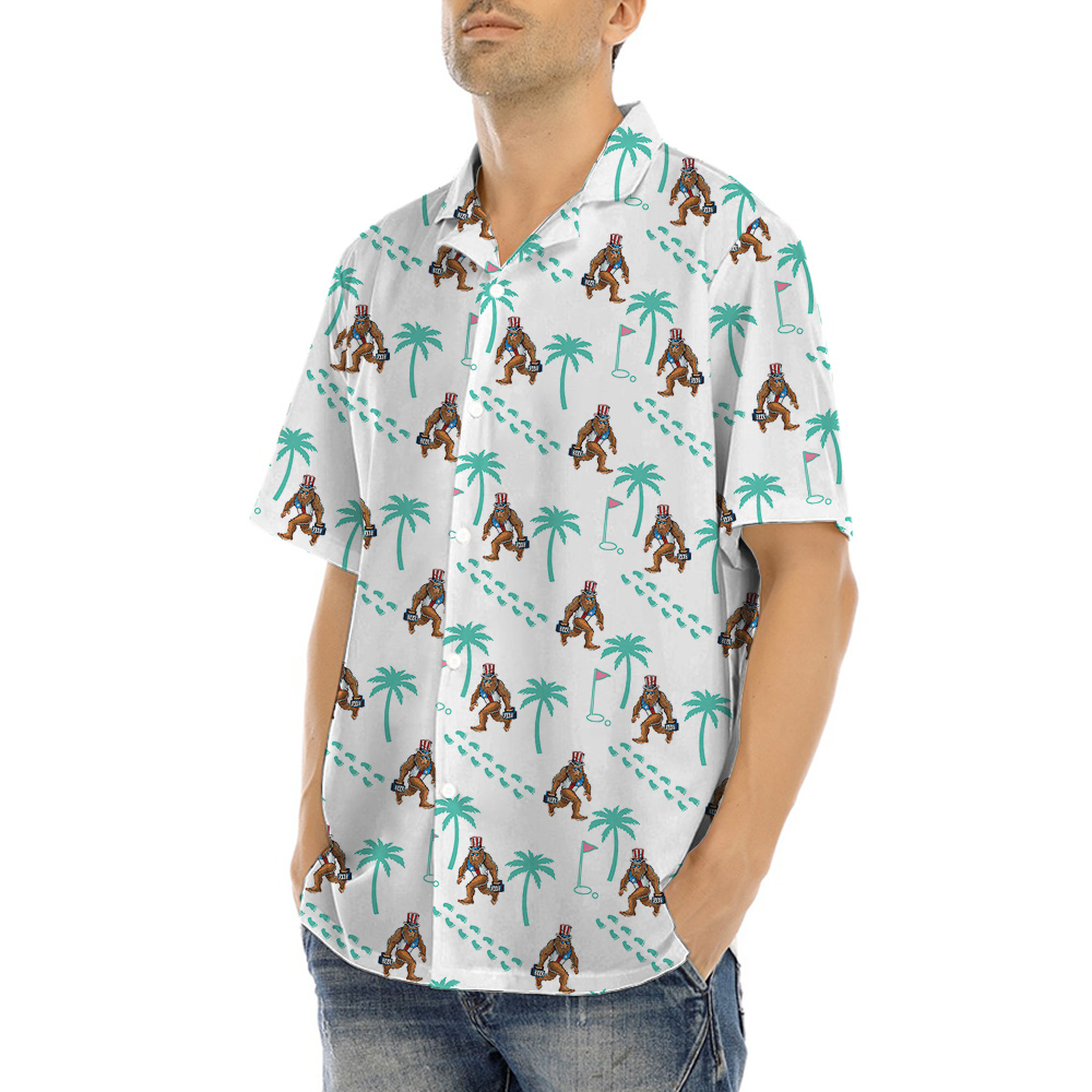 4th Of July Bigfoot Golf Hawaiian Shirt
