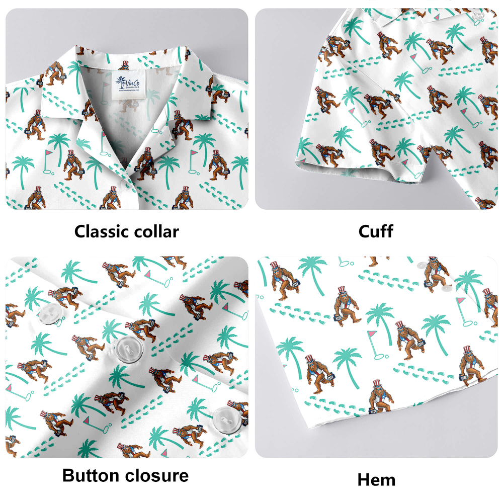 4th Of July Bigfoot Golf Hawaiian Shirt