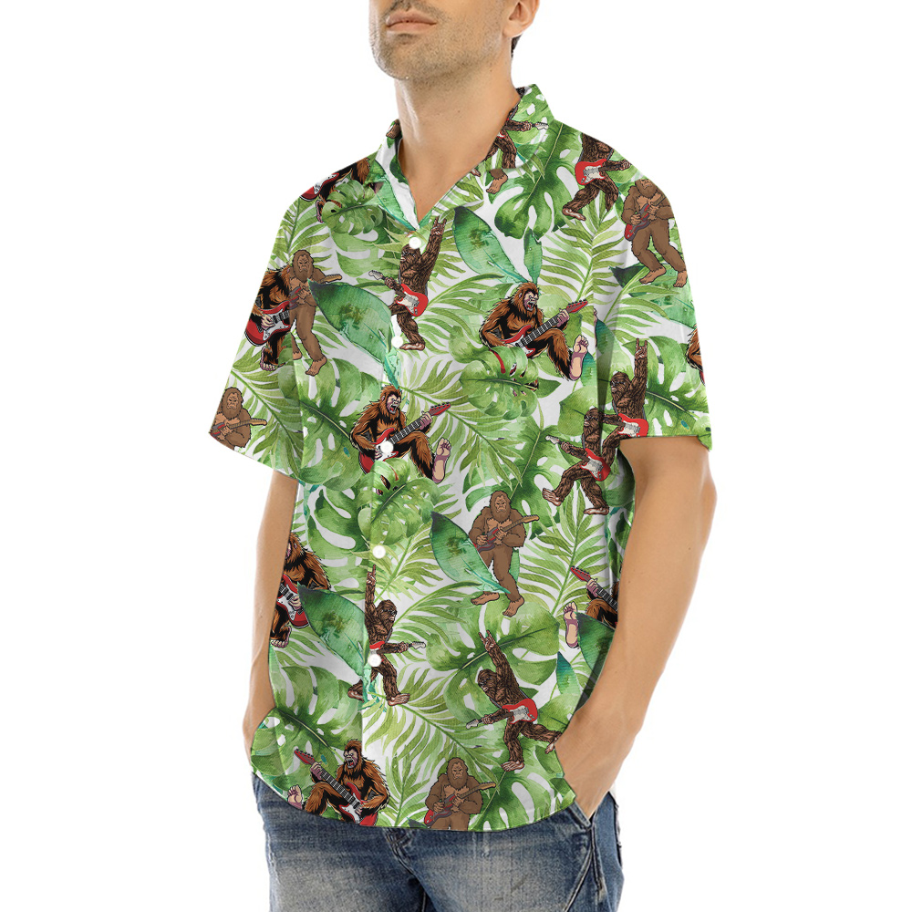 Rock And Roll Bigfoot Tropical Hawaiian Shirt