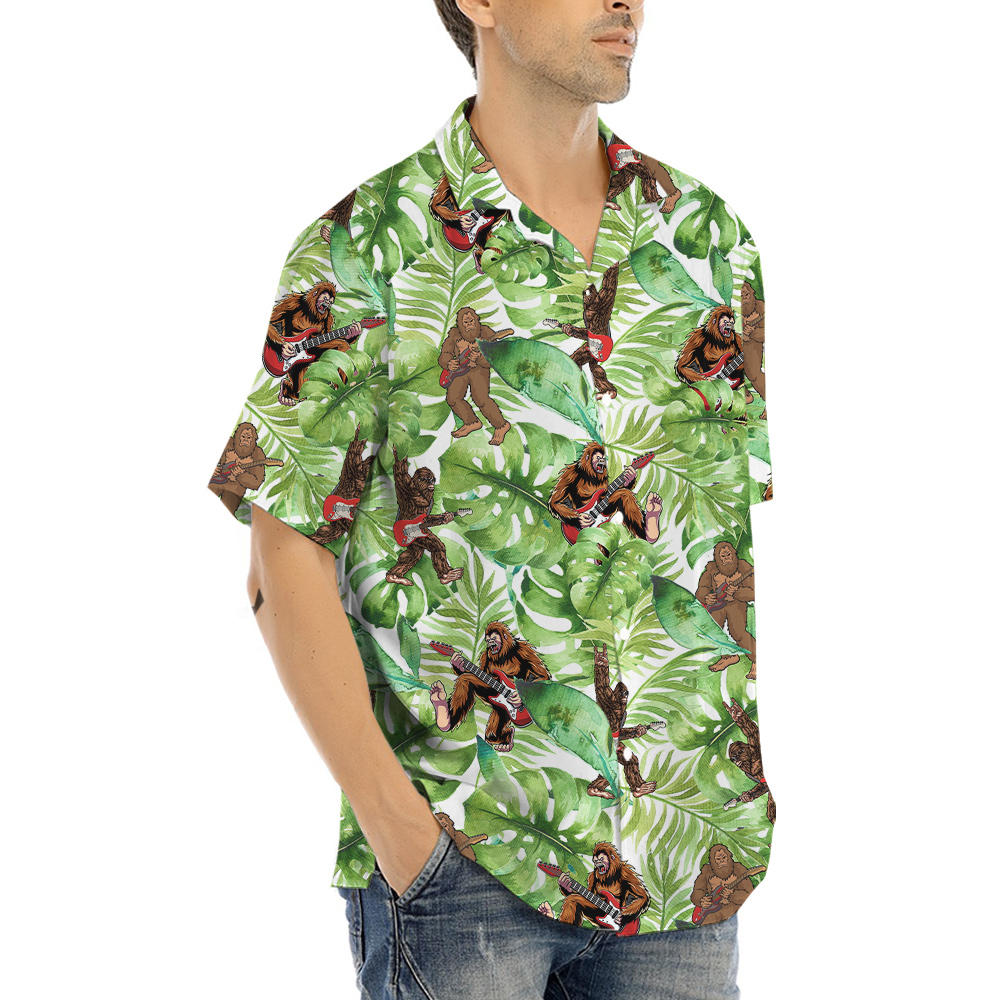 Rock And Roll Bigfoot Tropical Hawaiian Shirt