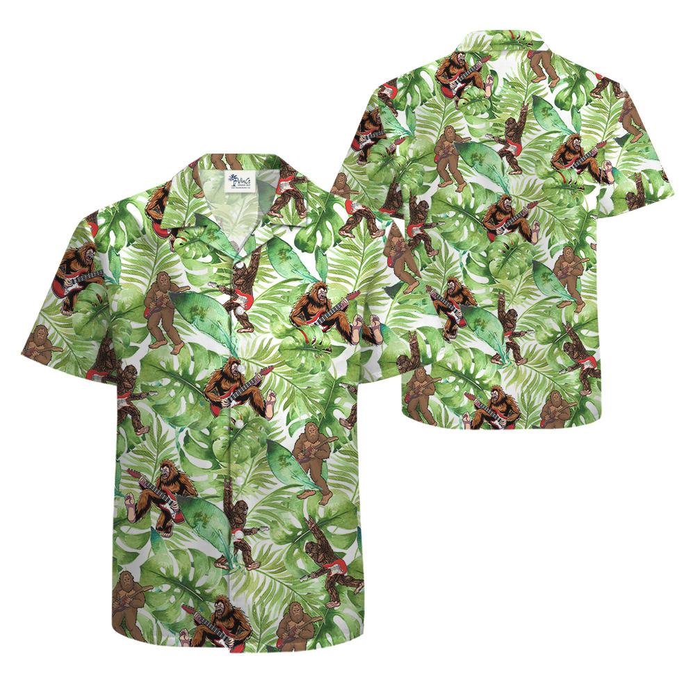 Rock And Roll Bigfoot Tropical Hawaiian Shirt