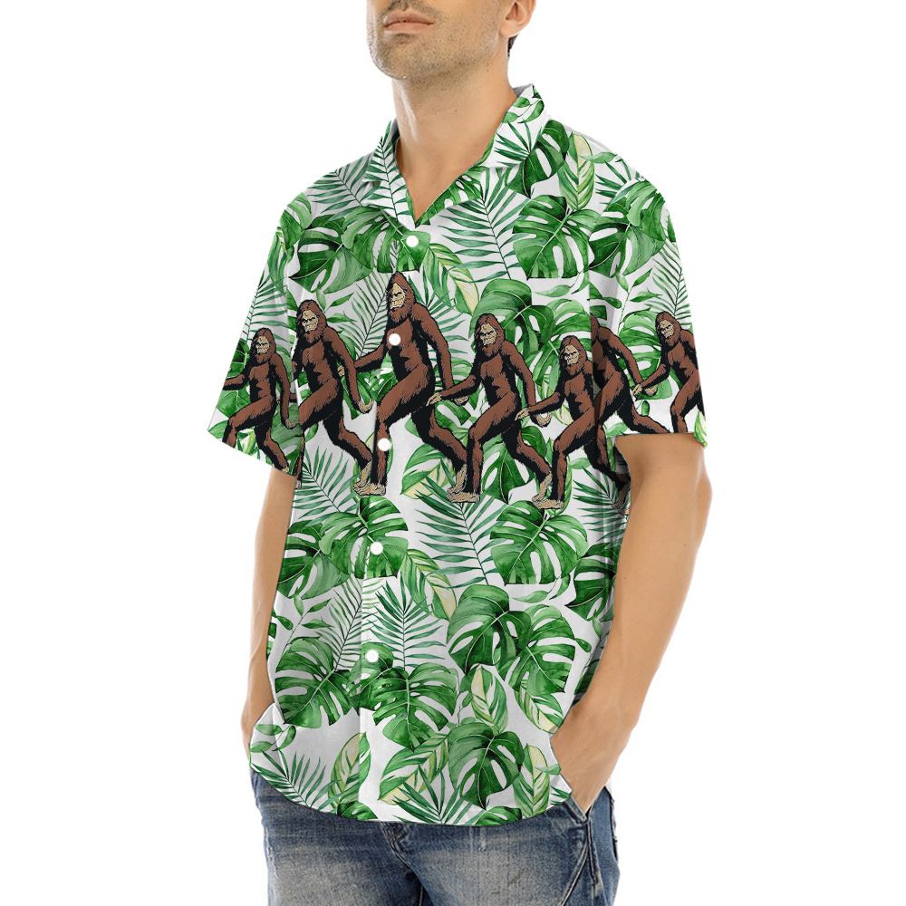 Sasquatch Tropical Green Aloha Shirt