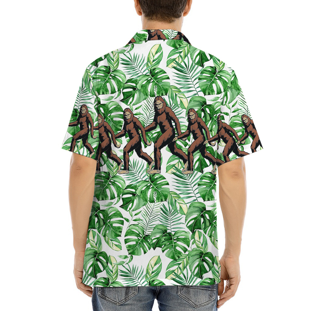 Sasquatch Tropical Green Aloha Shirt