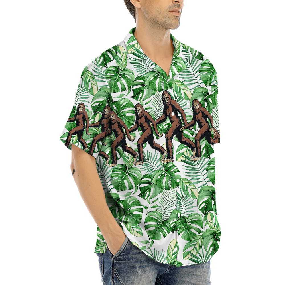 Sasquatch Tropical Green Aloha Shirt