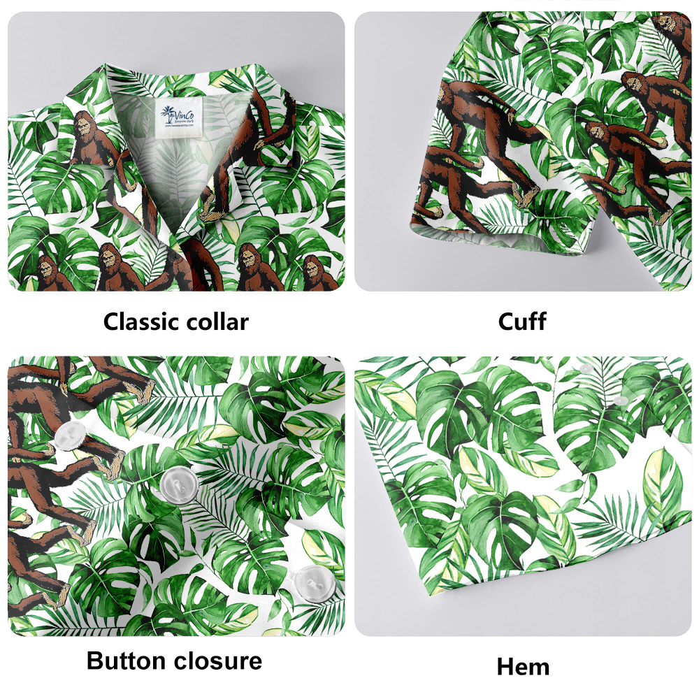 Sasquatch Tropical Green Aloha Shirt