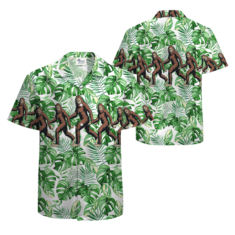 Sasquatch Tropical Green Aloha Shirt