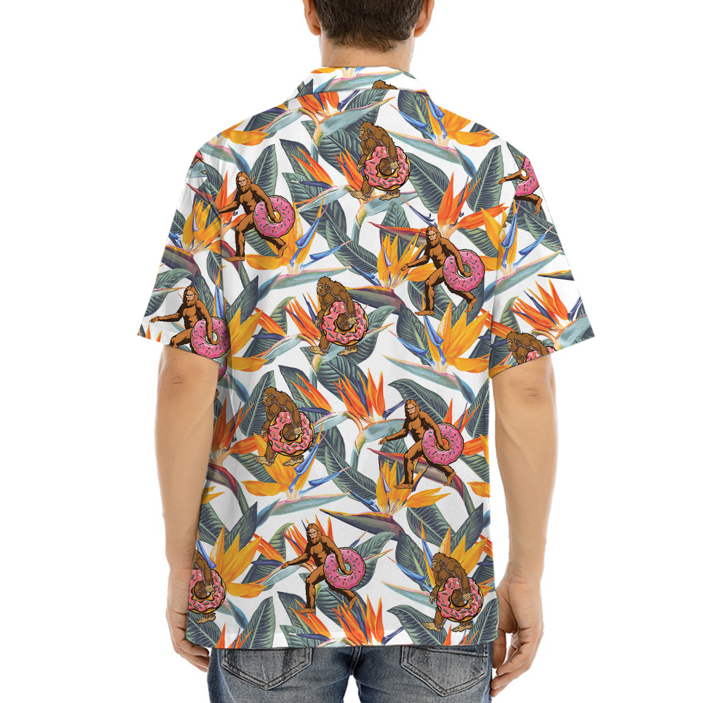 Bigfoot Donut Tropical Hawaiian Shirt