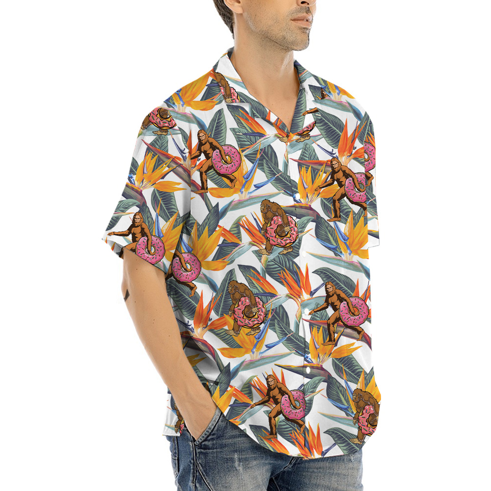 Bigfoot Donut Tropical Hawaiian Shirt