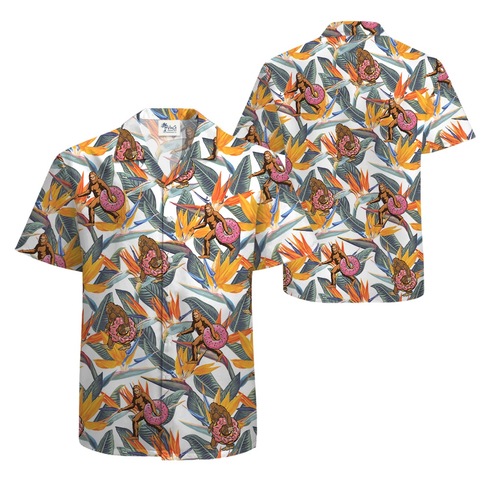 Bigfoot Donut Tropical Hawaiian Shirt