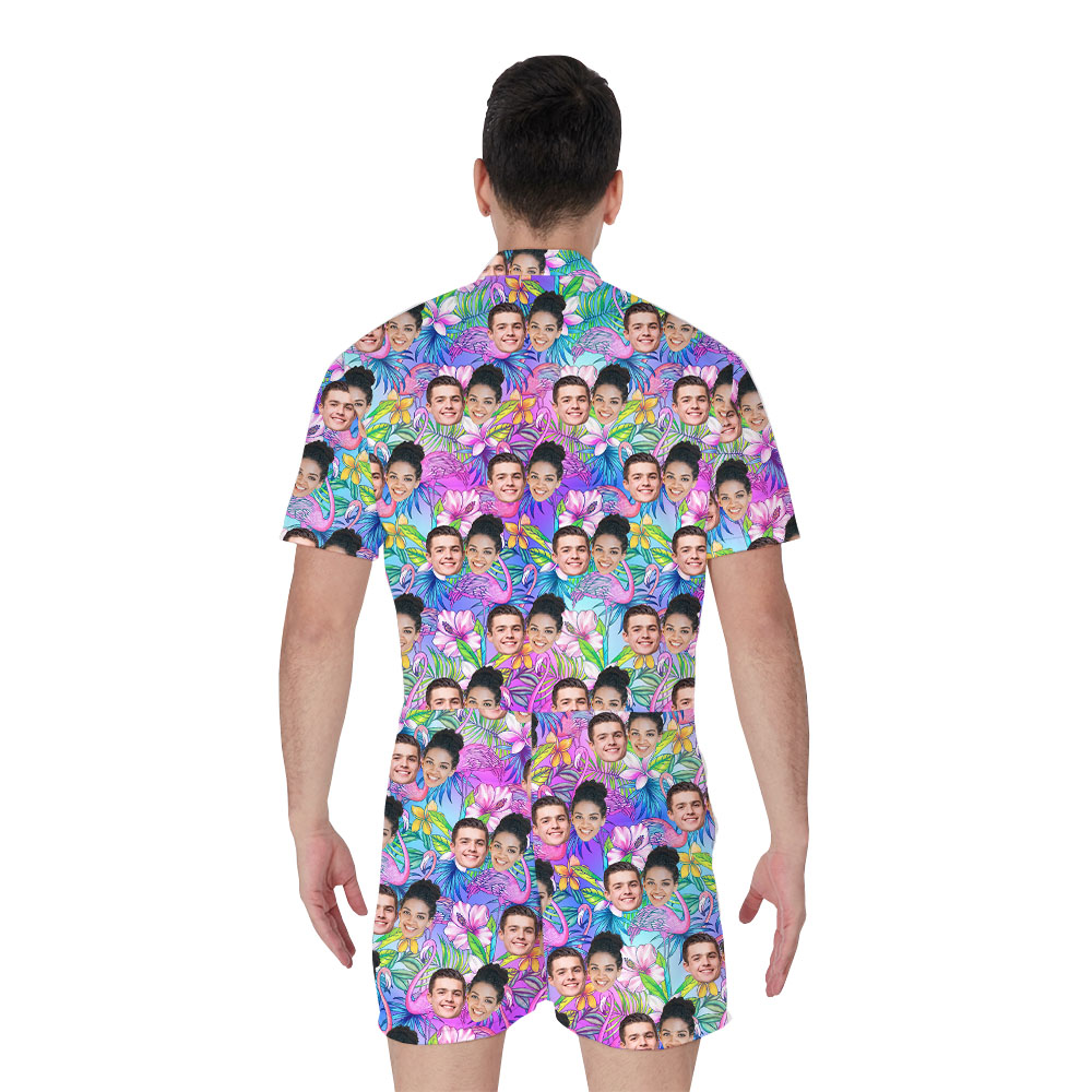 Hilarious Custom Pictures Flamingo Floral RompHim