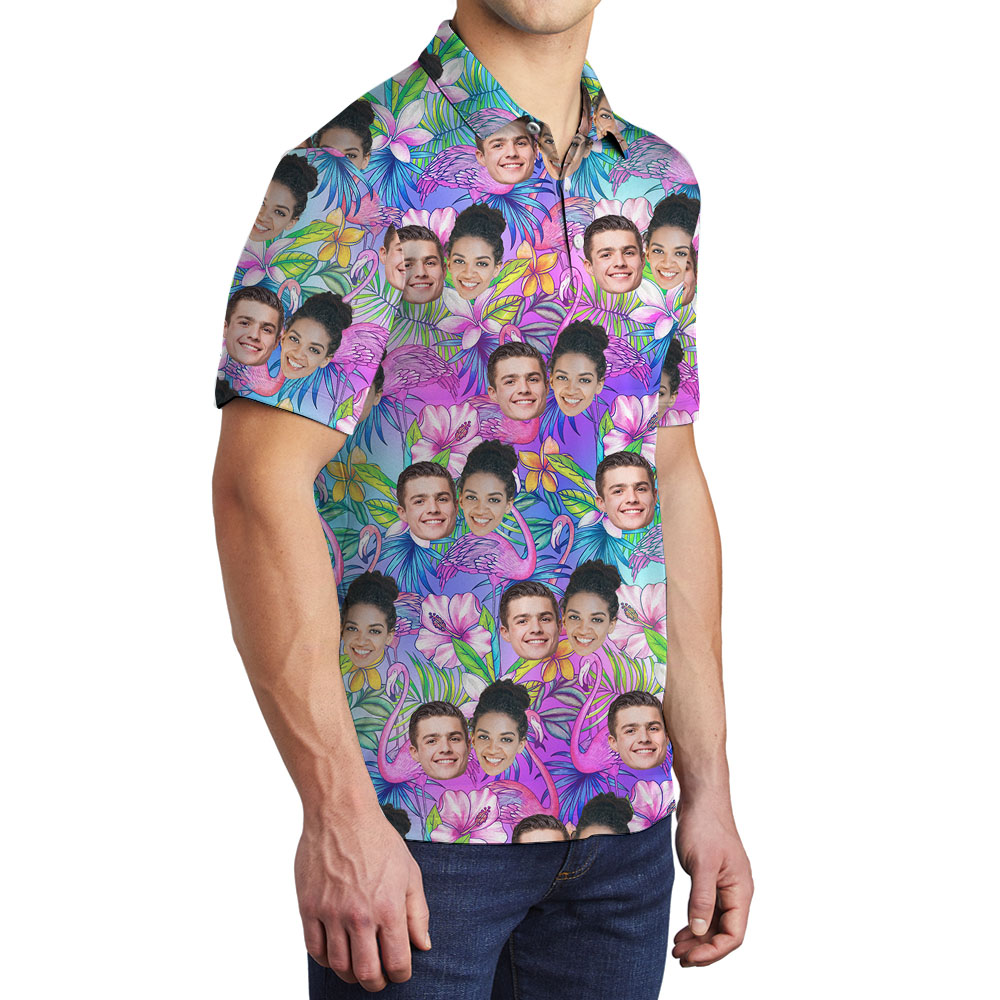Unique Flocks Men's Collared Golf Shirt With 1-5 Photos