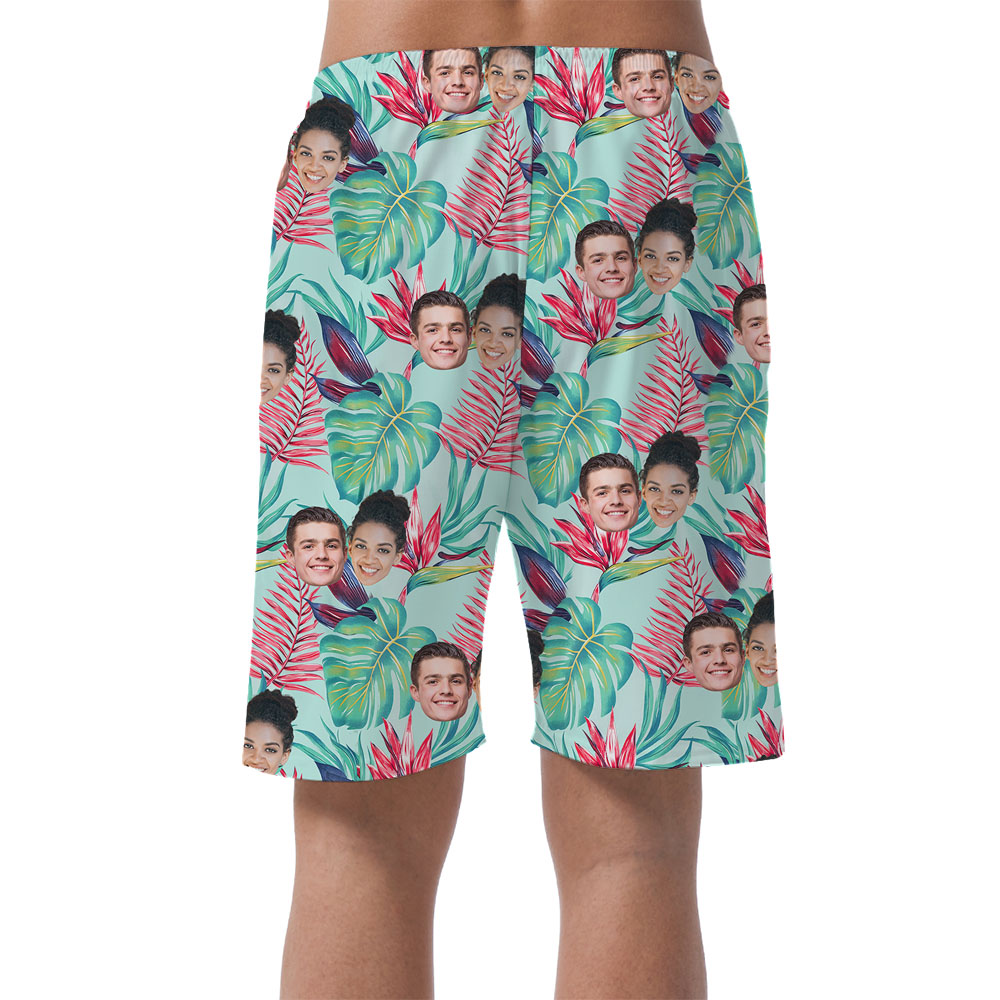 Bird Paradise Flower Shorts Mens With Faces