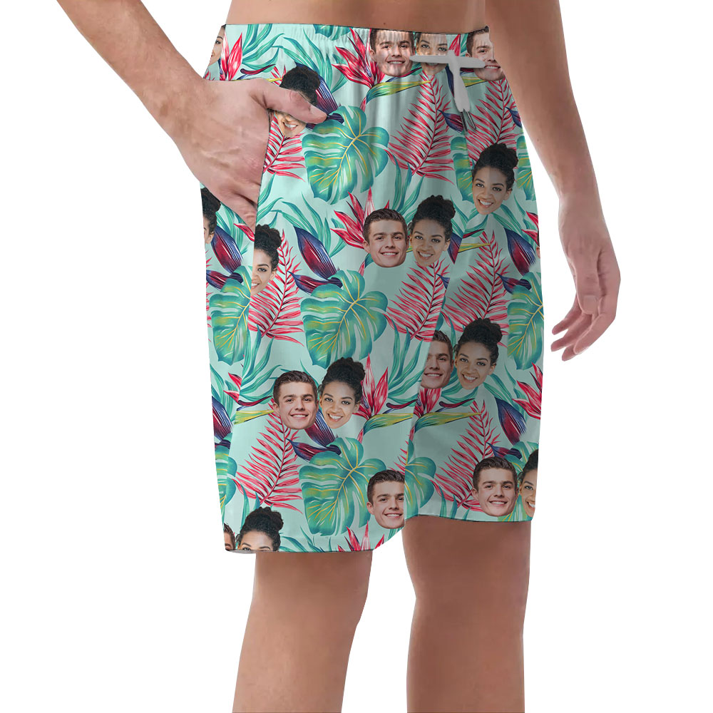 Bird Paradise Flower Shorts Mens With Faces