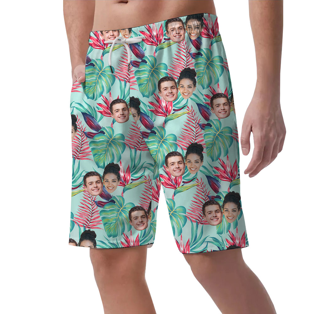 Bird Paradise Flower Shorts Mens With Faces