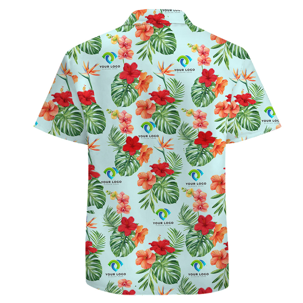 Custom Logo on Floral Pattern Tropical Shirt No Minimum