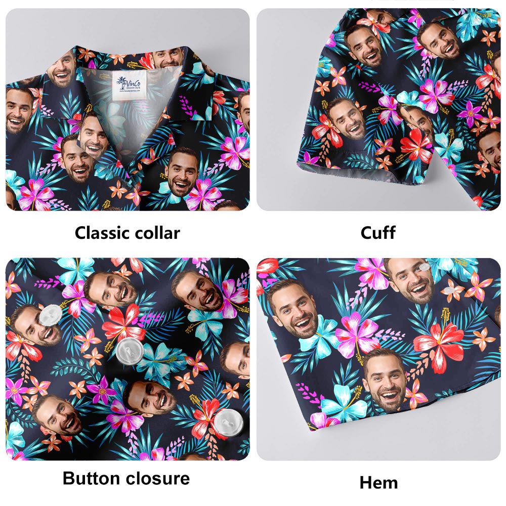 Vintage Mens Tropical Shirts With 1-5 Faces