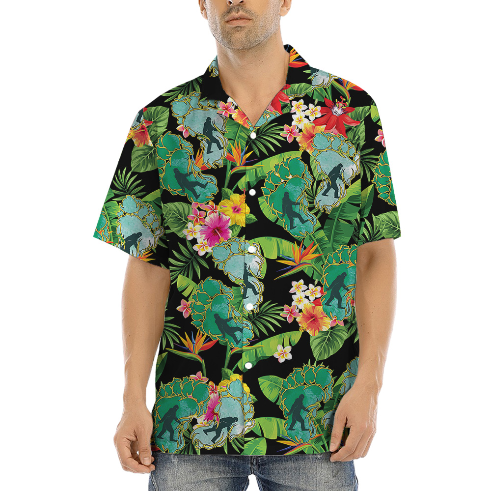 Foot Print Sasquatch Tropical Hawaiian Shirt - variant image 1