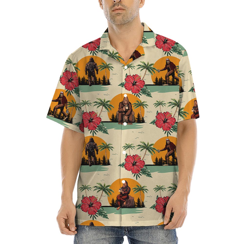 Sasquatch Wildlife Men's Hawaiian Shirt Button Up - variant image 1