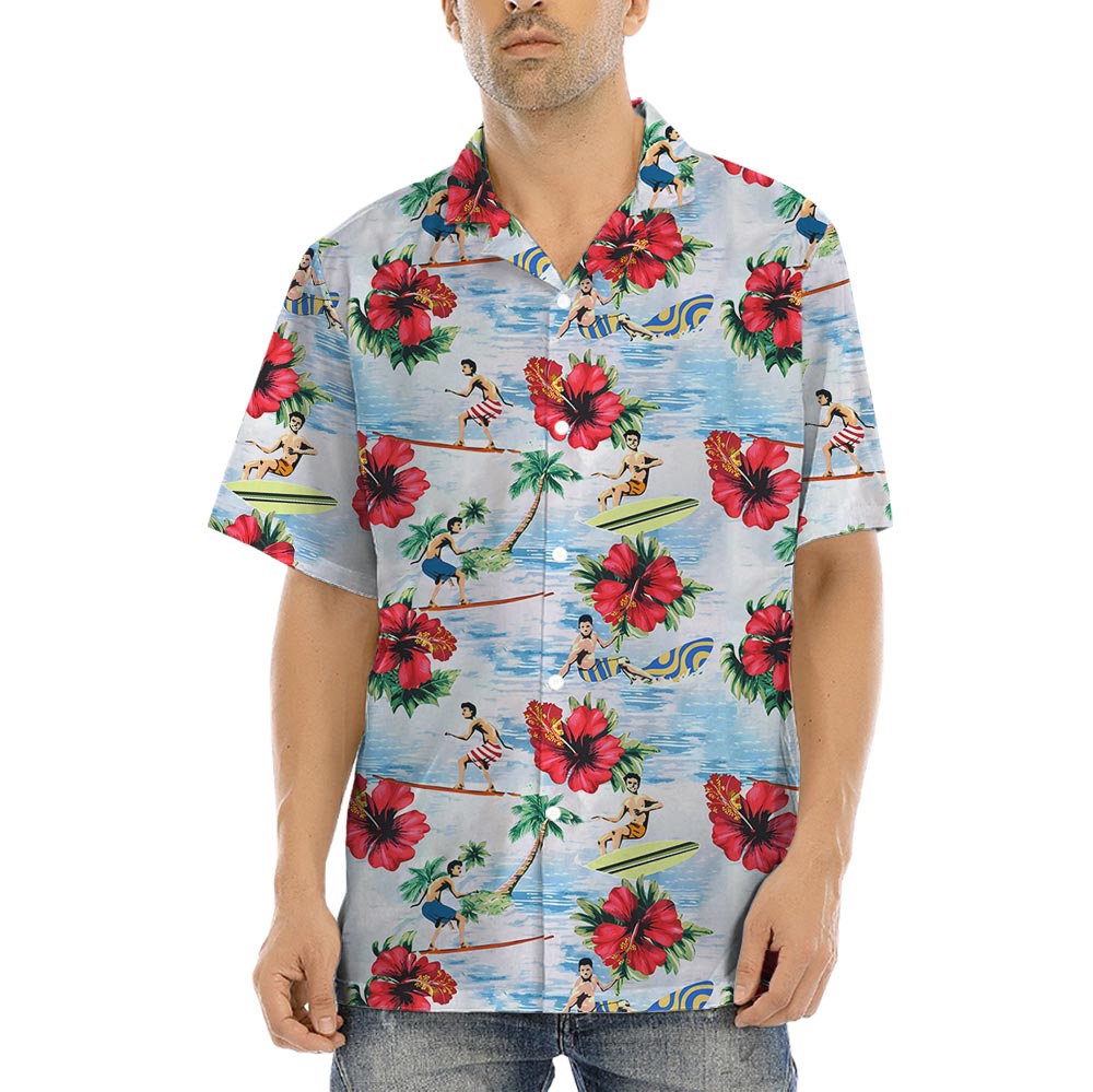Floral Surfing Men's Hawaiian Shirt - variant image 1