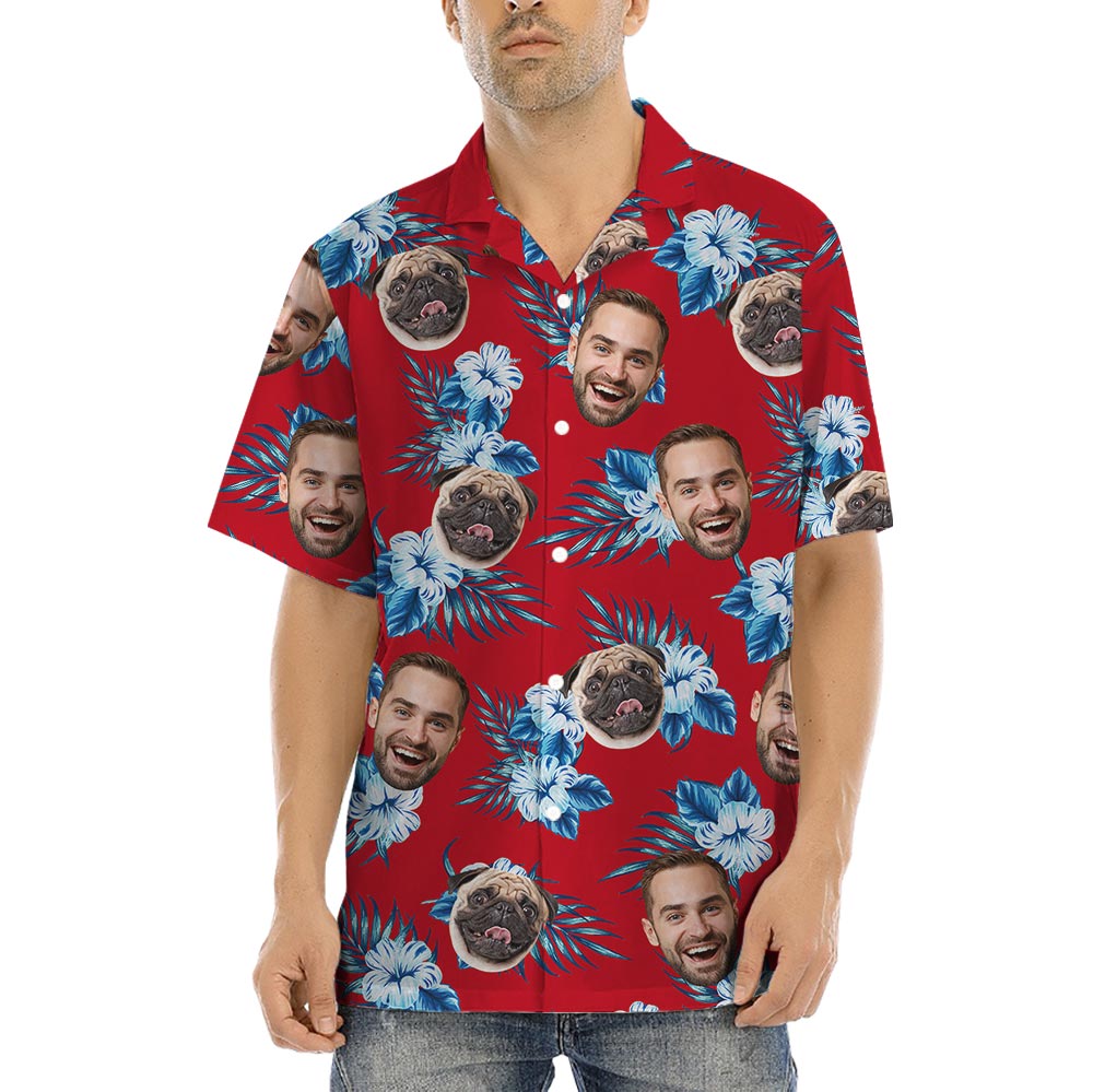 Personalized Male Hawaiian Shirts With Dog Face - variant image 1