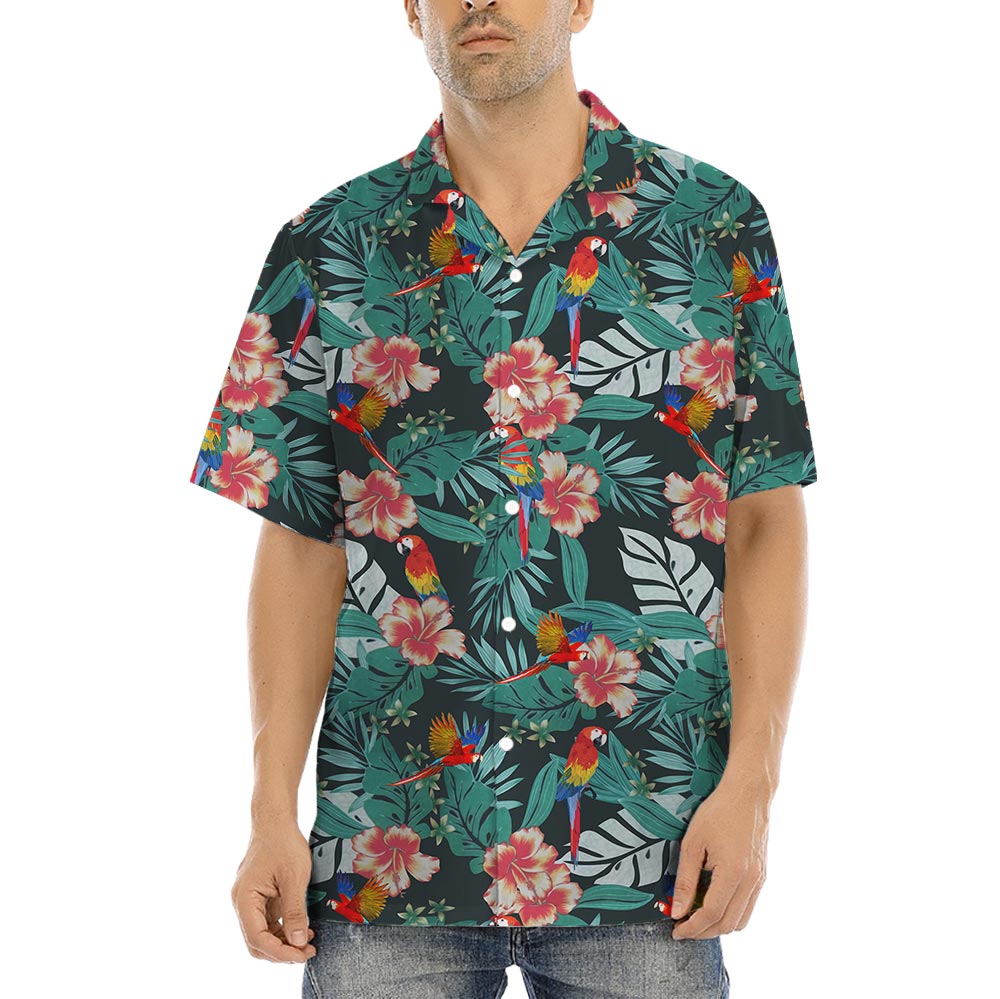 Tropical Parrots Men's Button Up Shirt - variant image 1