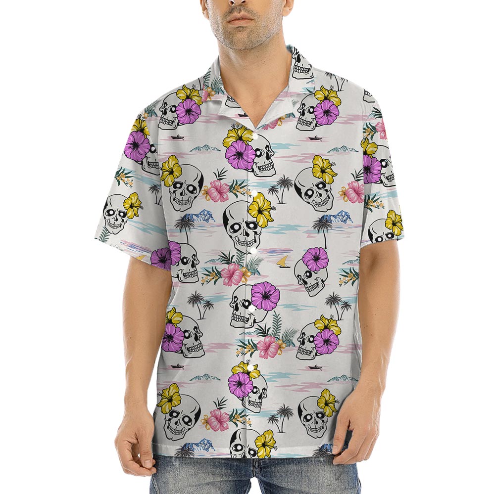 Hibiscus Goth Hawaiian Shirt For Men - variant image 1