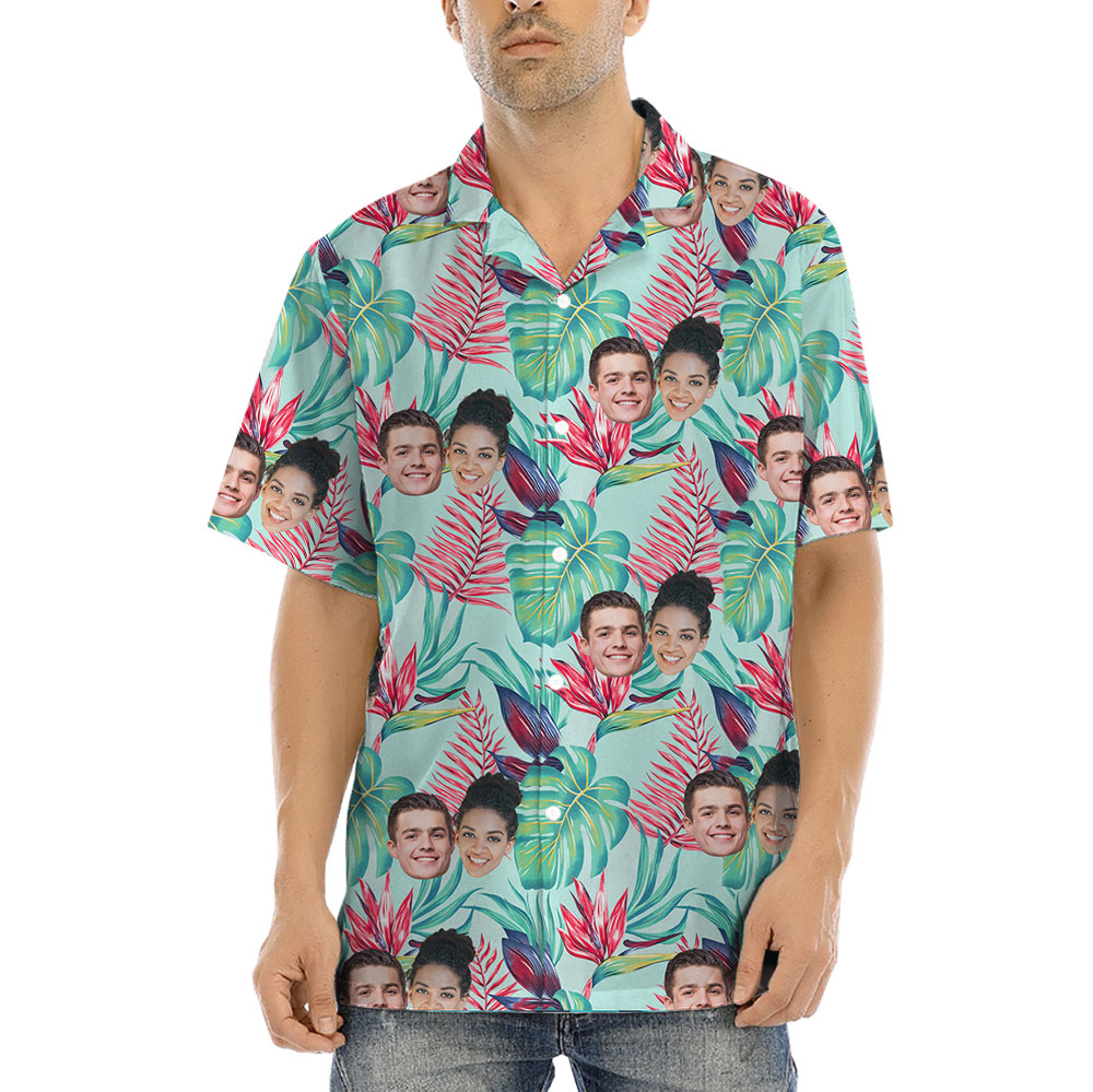Tropical Bird of Paradise Hawaiian Shirt With 1-5 Faces - variant image 1