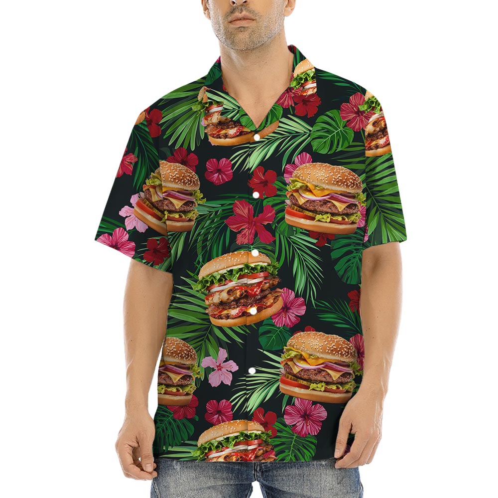 Funny Hamburger Hawaiian Shirt For Men - variant image 1