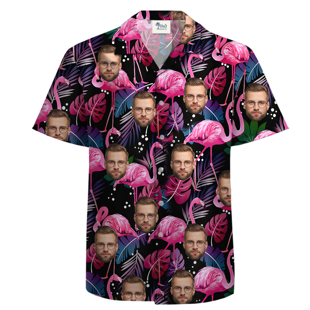 Flamingo Cotton Tropical Shirt with Custom Up To 5 Faces - variant image 1