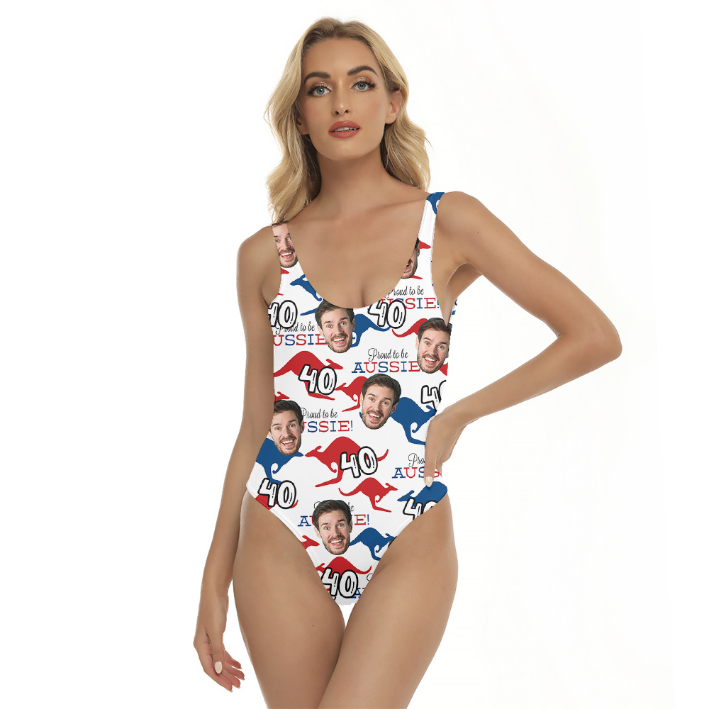 Aussie Kangaroo Hula Women’s Swimsuit for Birthday Custom - variant image 1