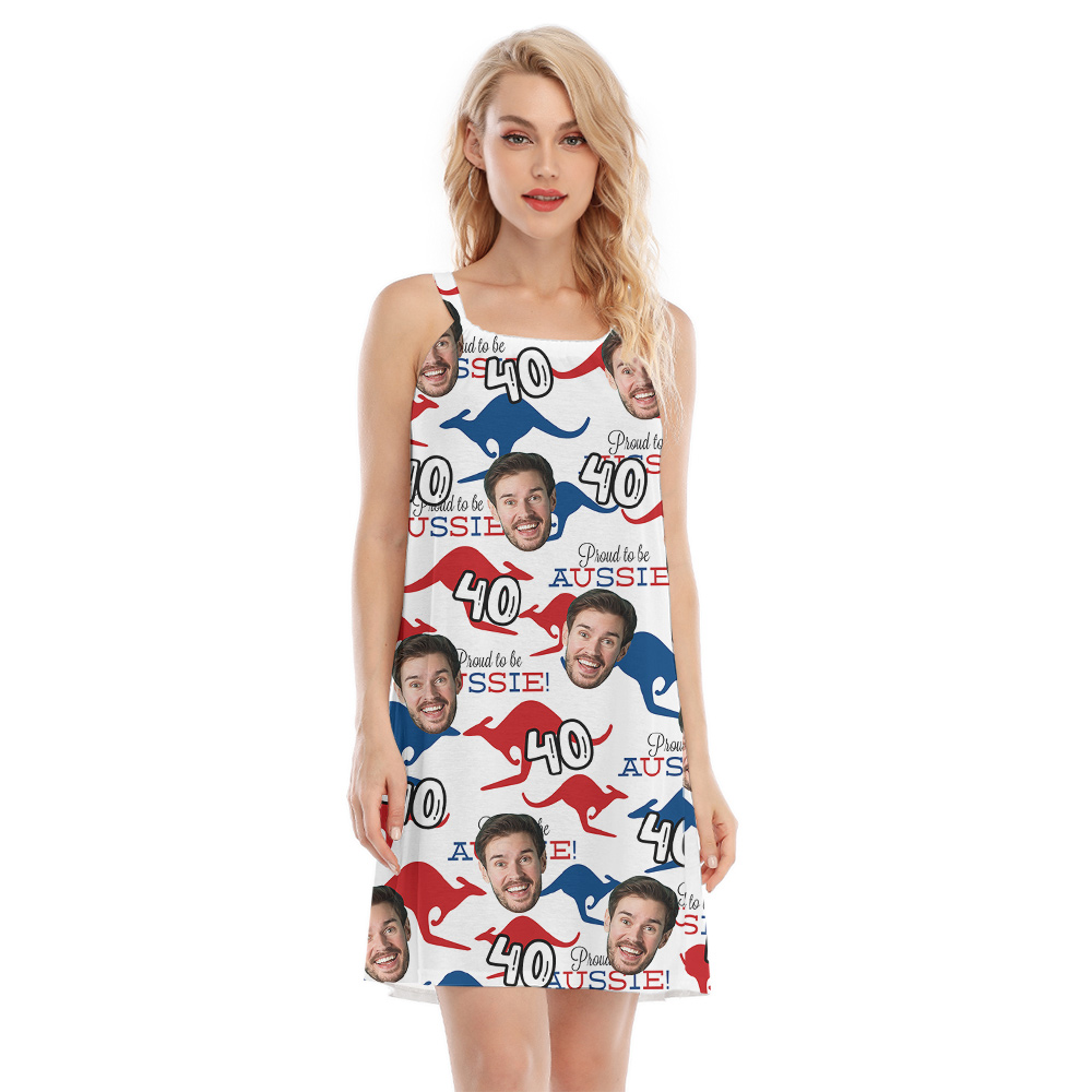 Aussie Kangaroo Hawaiian Cami Dress for Birthday Custom - variant image 1