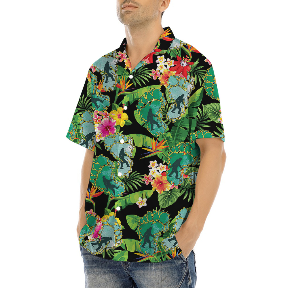 Foot Print Sasquatch Tropical Hawaiian Shirt