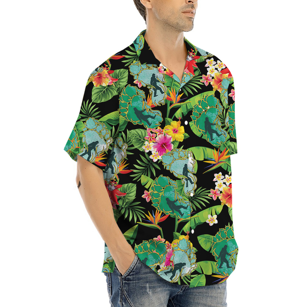 Foot Print Sasquatch Tropical Hawaiian Shirt