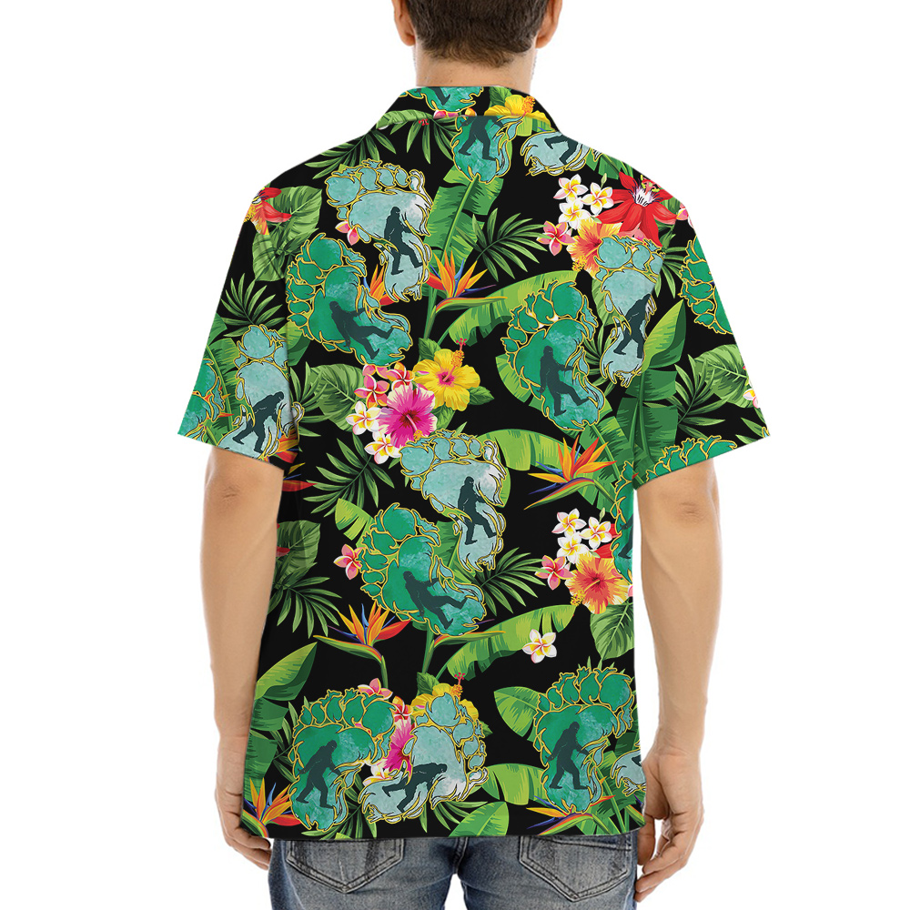 Foot Print Sasquatch Tropical Hawaiian Shirt