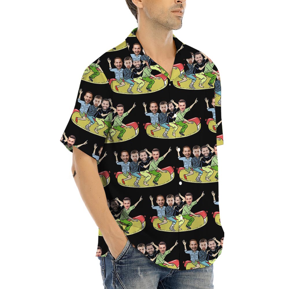 Banana Boat Custom 4 Faces Hawaiian Shirt For Team