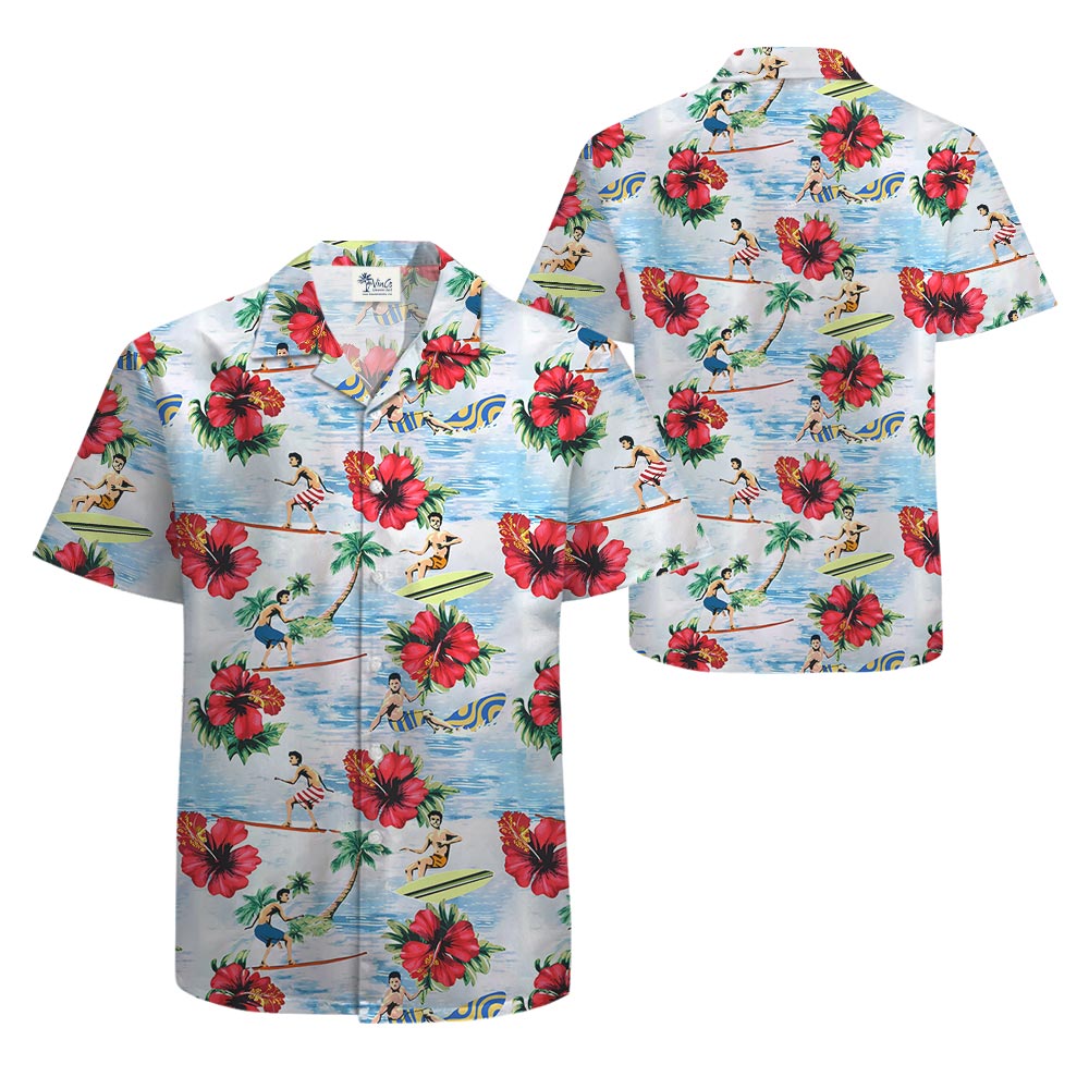 Floral Surfing Men's Hawaiian Shirt