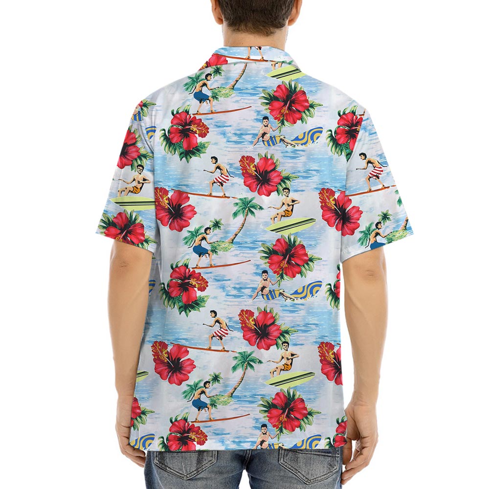 Floral Surfing Men's Hawaiian Shirt
