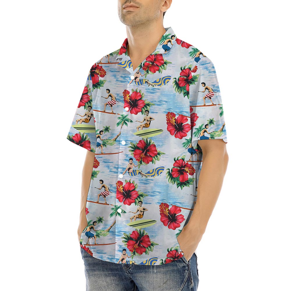 Floral Surfing Men's Hawaiian Shirt