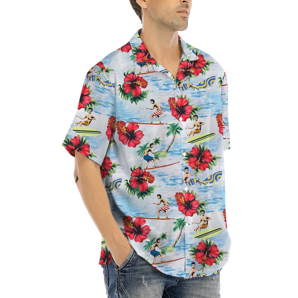 Floral Surfing Men's Hawaiian Shirt