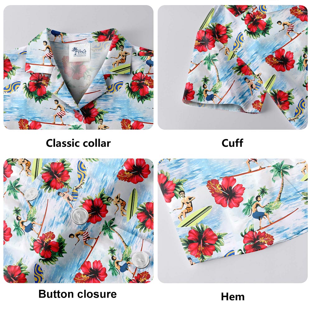 Floral Surfing Men's Hawaiian Shirt