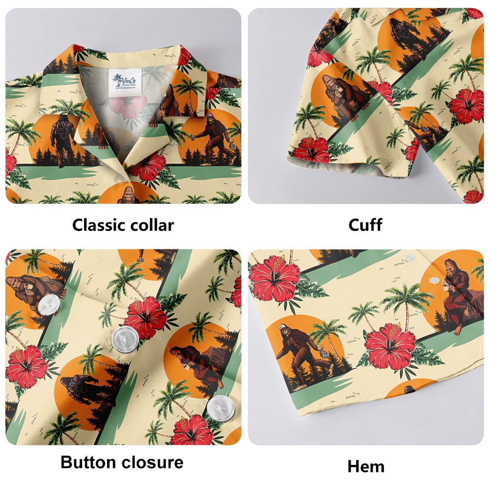 Sasquatch Wildlife Men's Hawaiian Shirt Button Up