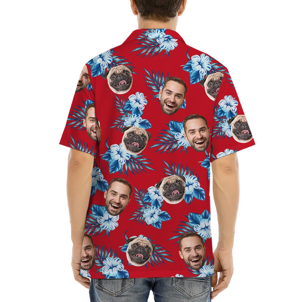 Personalized Male Hawaiian Shirts With Dog Face