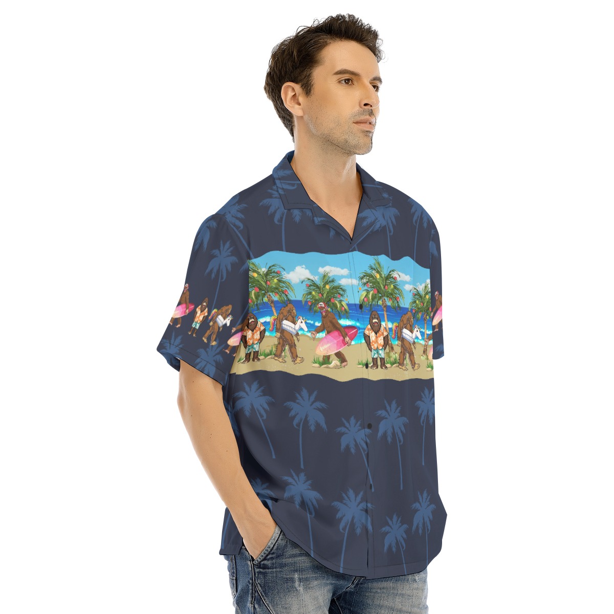 Bigfoot Christmas In July Hawaiian Shirt